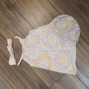 24m girls Tie dye dress with matching headband